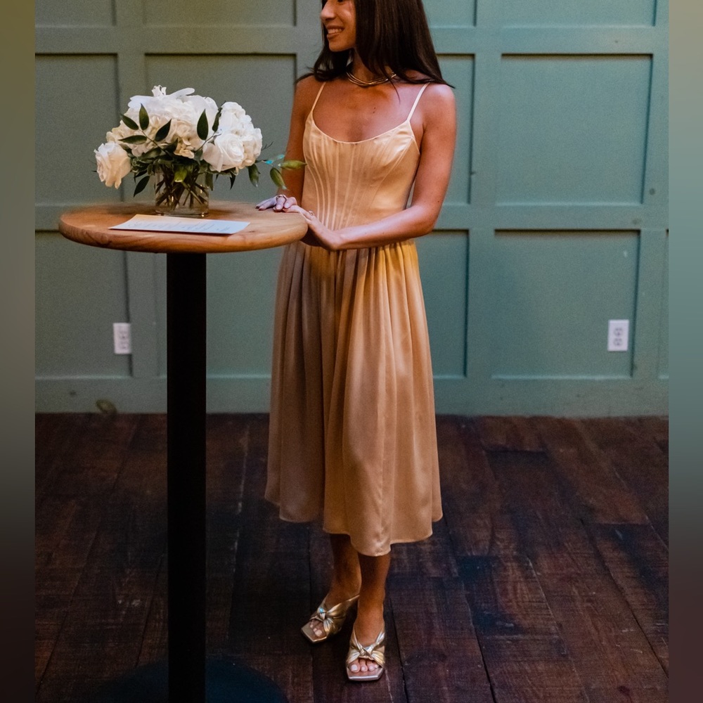 Zimmerman Silk Corset Dress - Sand